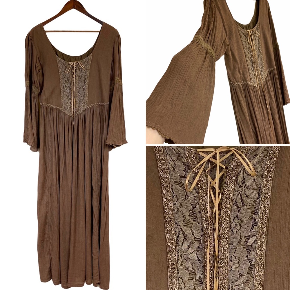 Vintage Cottagecore Gauzy Renaissance Maxi Dress